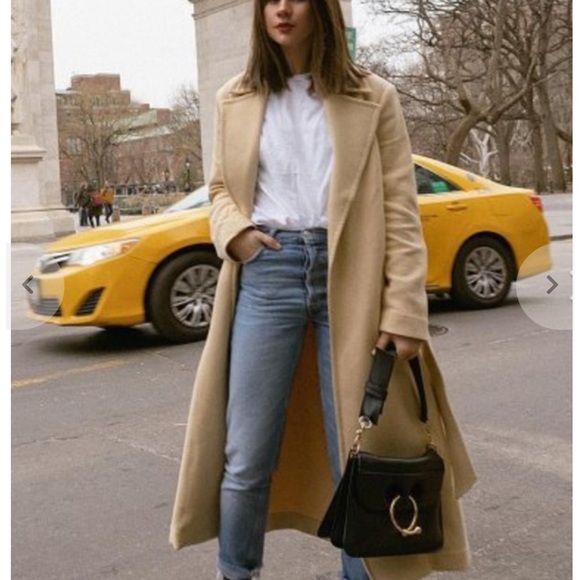 NWT EQUIPMENT Alyssandra Long Line Knit Trench Coat Biscuit Size M - Picture 2 of 8